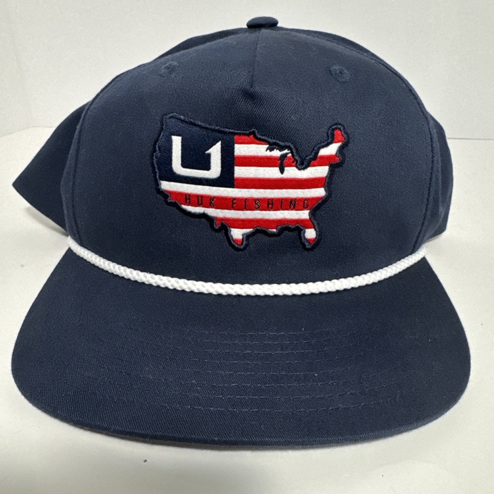 HUK MEN'S AMERICAN‎ HUK FISHING USA ROPE HAT/CAP.